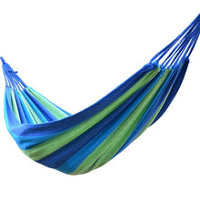 Carregar imagem no visualizador da galeria, Portable Hammock Outdoor Garden Hammock Hanging Bed for Home Travel Camping Hiking Swing Canvas Stripe Hammock Red