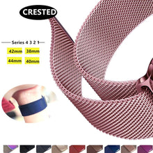Carregar imagem no visualizador da galeria, CRESTED Strap For Apple Watch band Milanese Loop apple watch 4 3 band iwatch band 42mm 38mm correa 44mm/40mm pulseira bracelet