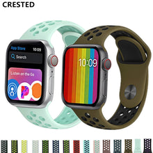 Carregar imagem no visualizador da galeria, CRESTED Sport Strap For Apple Watch band 4 3 42mm/44mm iwatch band 38mm/40mm correa bracelet apple watch 4 3 2 watch Accessories